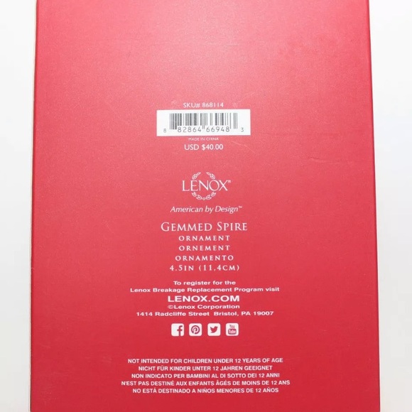 Lenox Gemmed Spire Ornament NIB - Picture 2 of 3